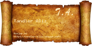 Tandler Aliz névjegykártya